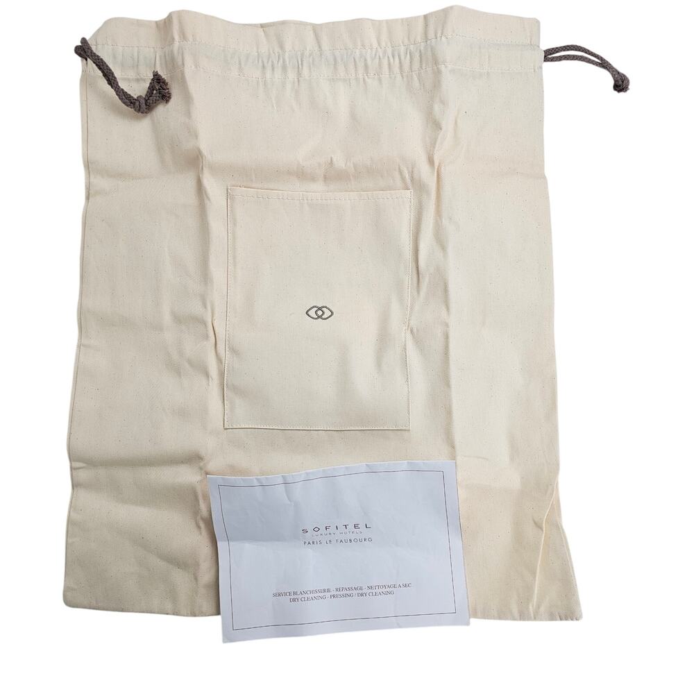 Soffitel Luxury Hotel Paris cotton drawstring laundry bag